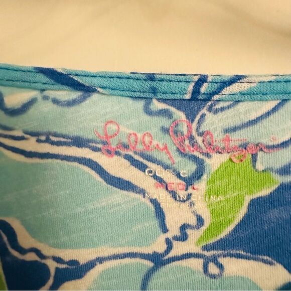 LILLY PULITZER Dress Women Size Medium Somerset Worth Blue May Flower - Picture 5 of 6